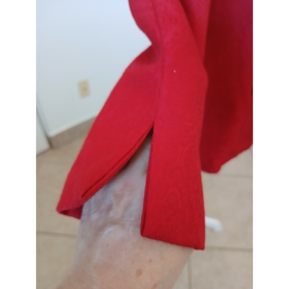 Vtg Laura Scott Womens red blazer with a floral pattern 12 Buttons Old Money - Picture 8 of 16